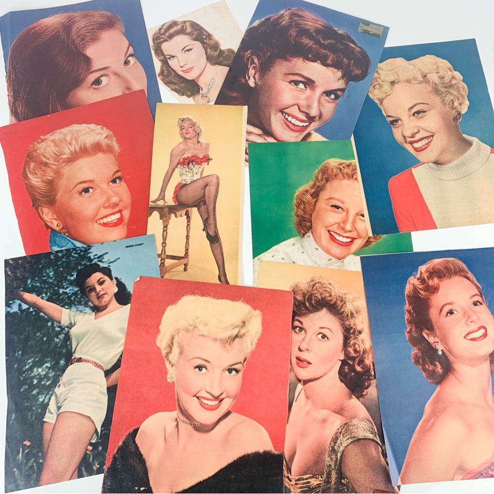 Vintage Actor Actresses Movie Star Color Magazine Clippings Hudson Marilyn Doris